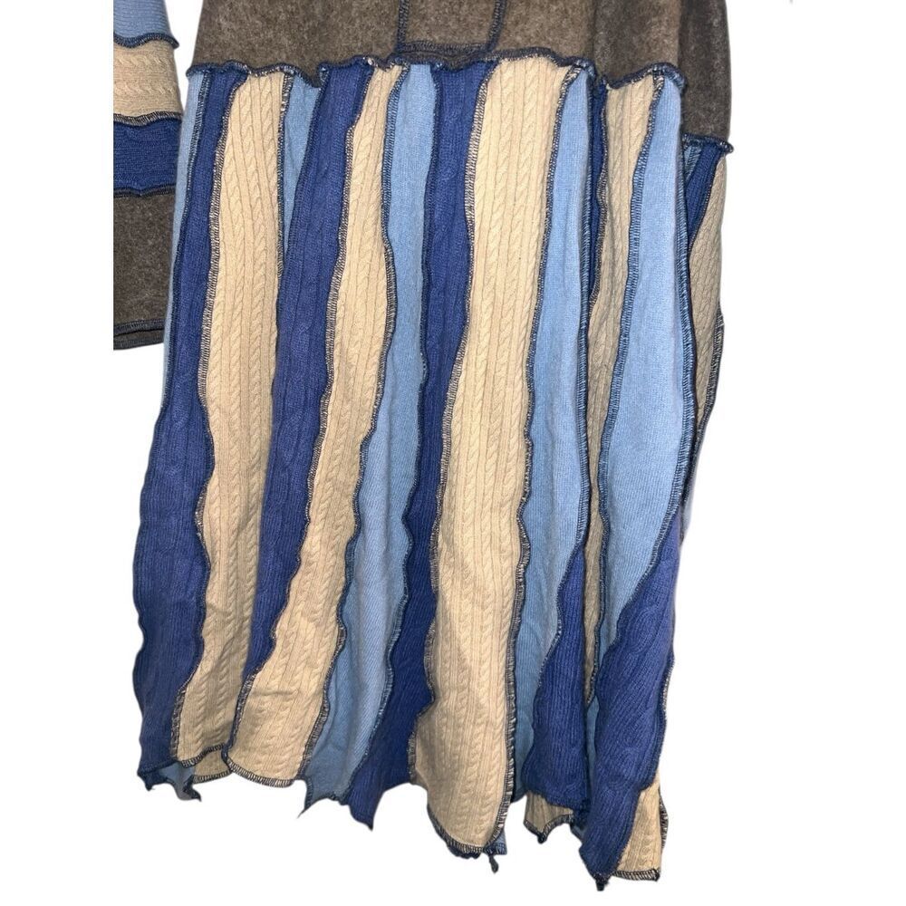 Patchwork Colorblock Long Sz Medium Cardigan Swea… - image 4